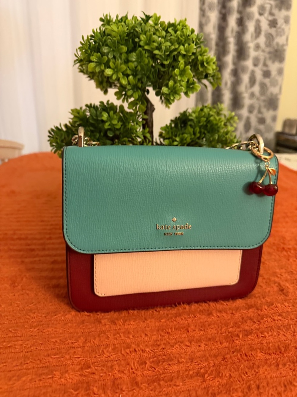 kate spade Colorblock Crossbody in Teal, Pink & Burgundy - Picture 10 of 16
